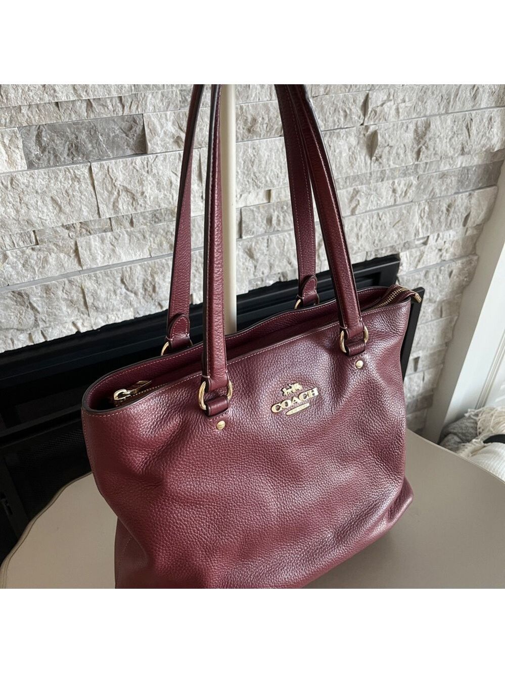 Vintage Leather Coach Handbag - Picture 9 of 16
